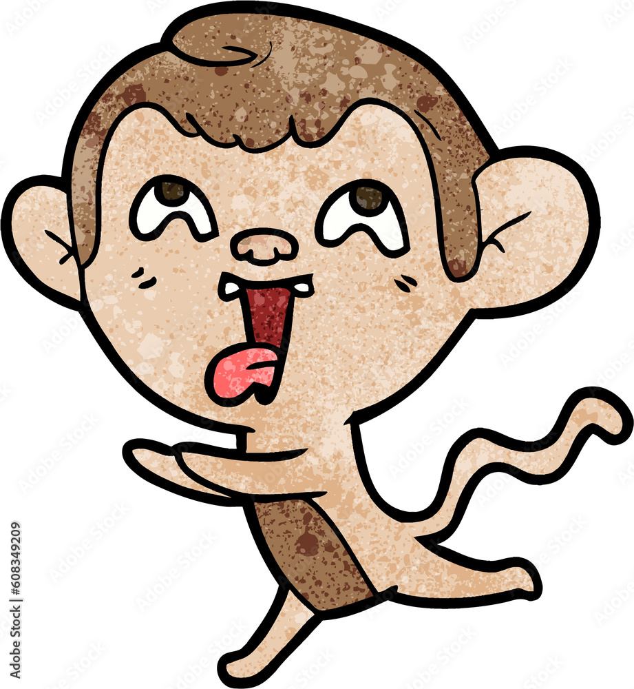 crazy cartoon monkey running crazy cartoon monkey running