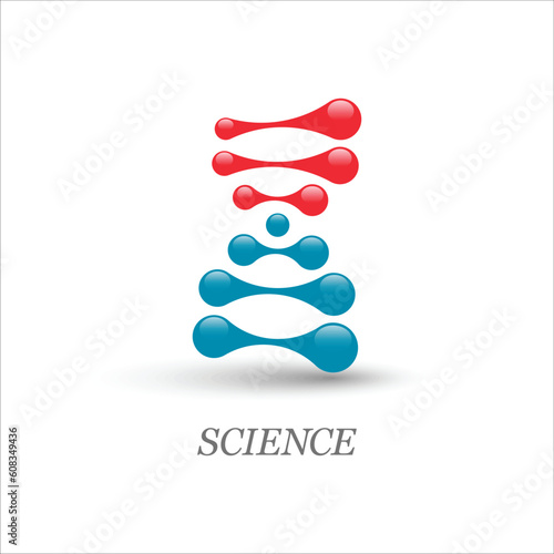 DNA molecule logo design element. Color icon.
