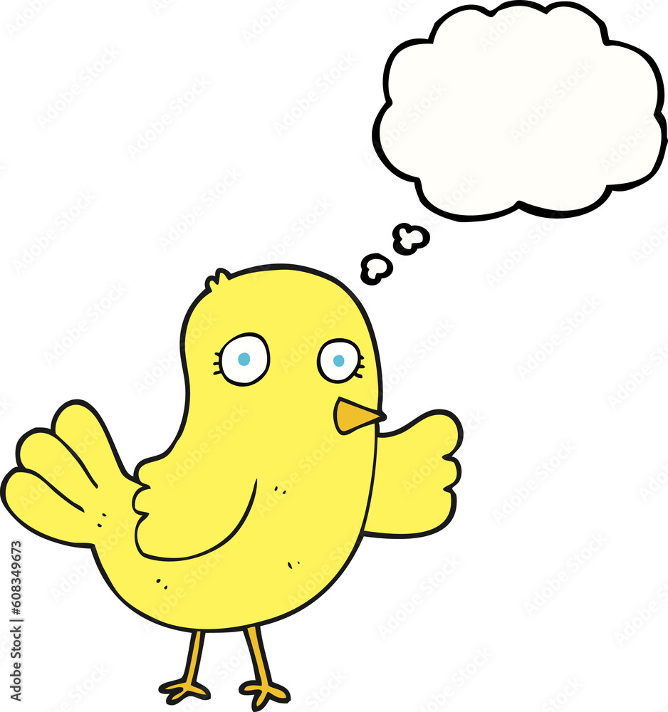 freehand drawn thought bubble cartoon bird freehand drawn thought bubble cartoon bird