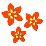Paper cut flowers illustration, flowers element , floral decoration, flower ornament background.