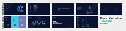 Landscape Brand Manual Template, Simple style, and modern layout Brand Style, Brand Identity, Brand Guideline, Guide Book. Vector. isolated on white background.