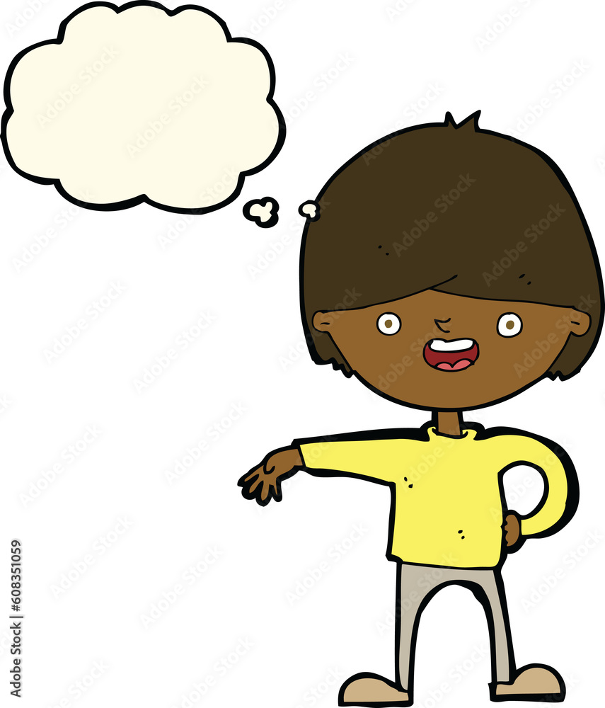 cartoon happy man with thought bubble cartoon happy man with thought bubble