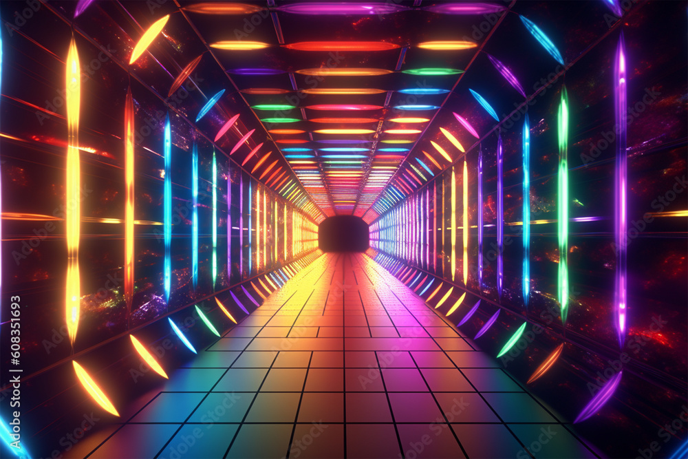 abstract colorful tunnel generative ai abstract colorful tunnel generative ai