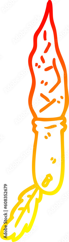 Obraz premium warm gradient line drawing of a cartoon primitive stone dagger