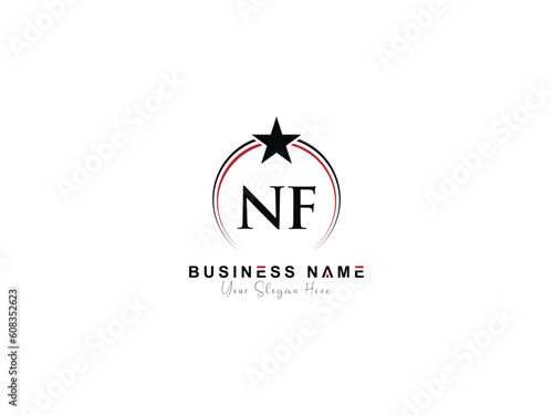 Star NF logo icons template, creative nf vector illustration design photo