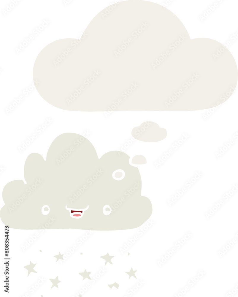 cartoon storm cloud with thought bubble in retro style cartoon storm cloud with thought bubble in retro style
