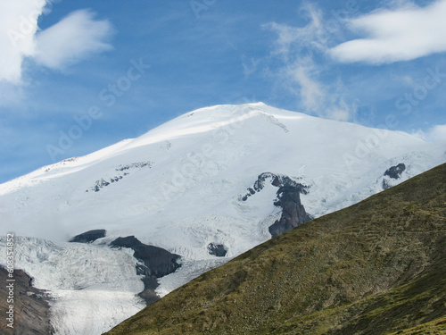 peaks of mount Elbrus. view from the North