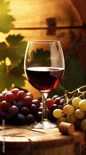 Wallpaper Mural glass of red wine in winery. generative ai Torontodigital.ca