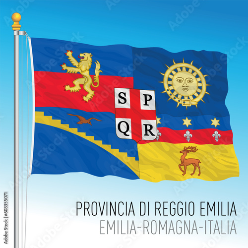 Reggio Emilia, flag of the Province, Emilia Romagna, Italy, vector illustration