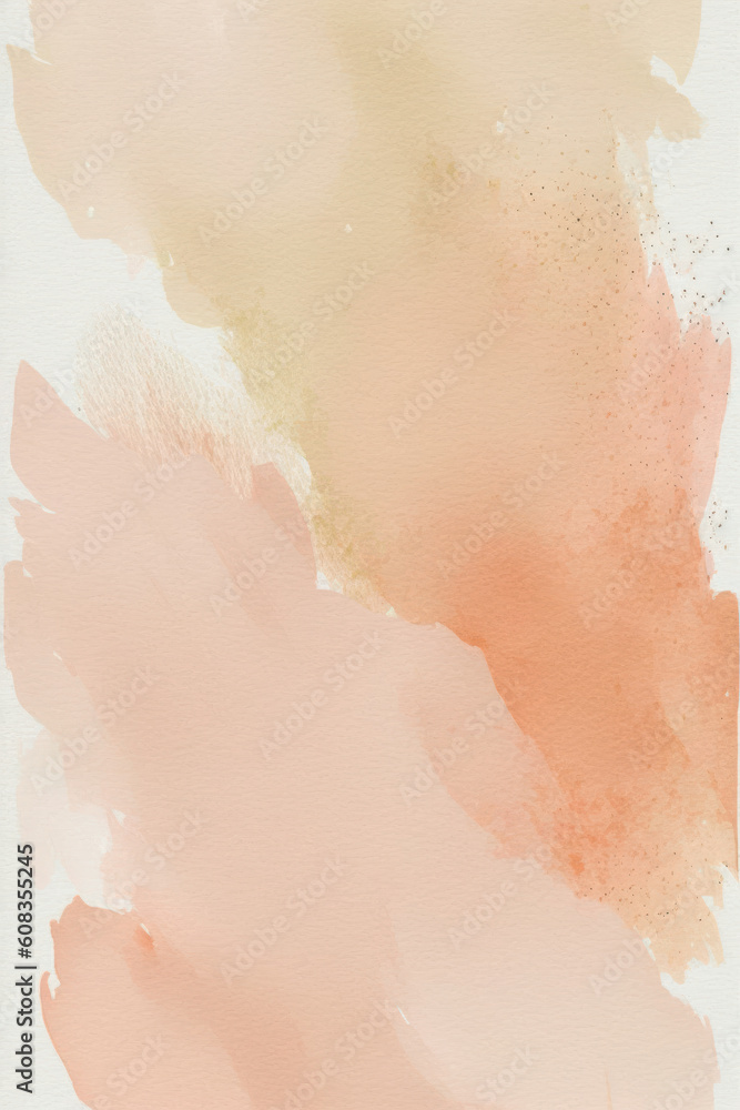 Fototapeta premium Neutral Peach Tan Minimal Aesthetic Digital Watercolor Social Media Backgrounds or Scrapbook Prints Clip Art