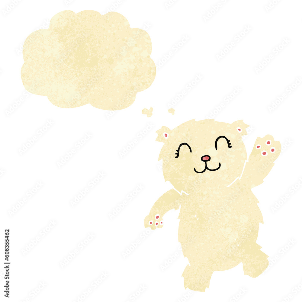 cartoon waving polar bear with thought bubble cartoon waving polar bear with thought bubble