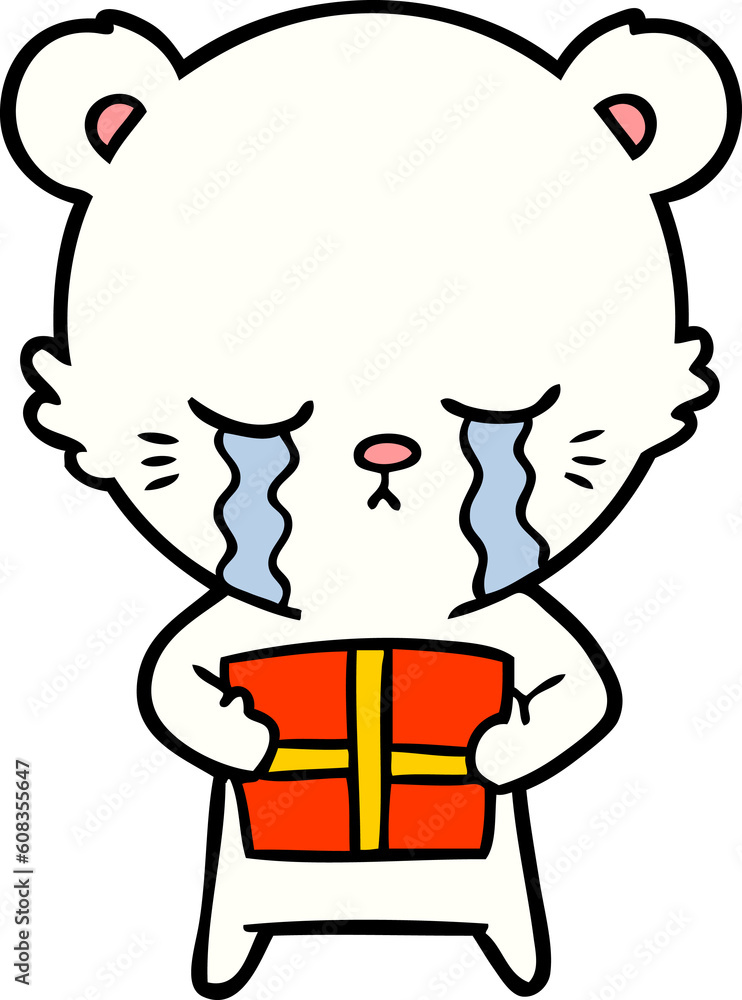 sad little polar bear cartoon