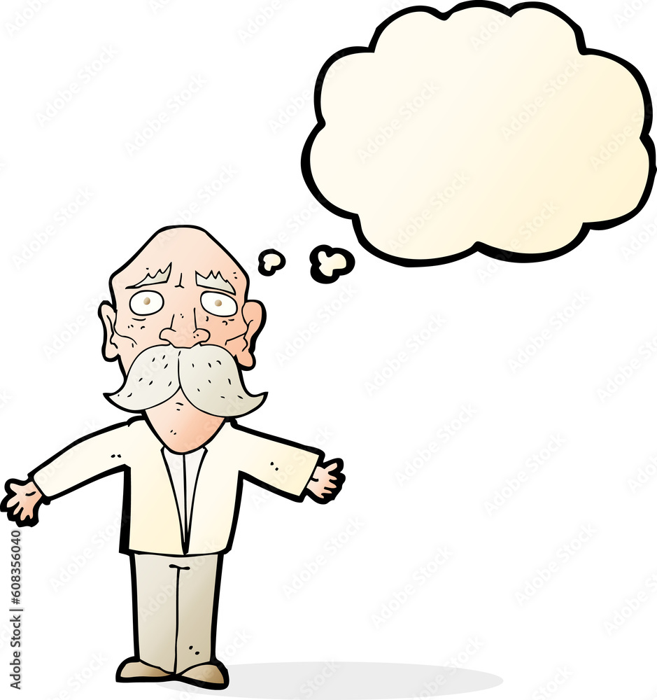 cartoon disappointed old man with thought bubble cartoon disappointed old man with thought bubble