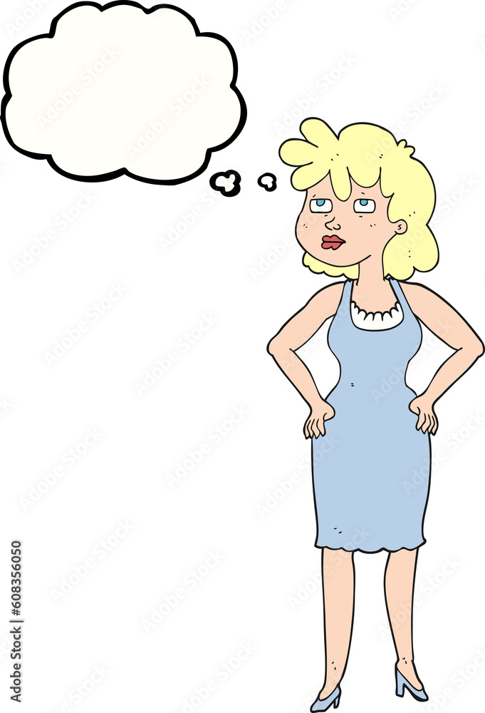 freehand drawn thought bubble cartoon annoyed woman freehand drawn thought bubble cartoon annoyed woman