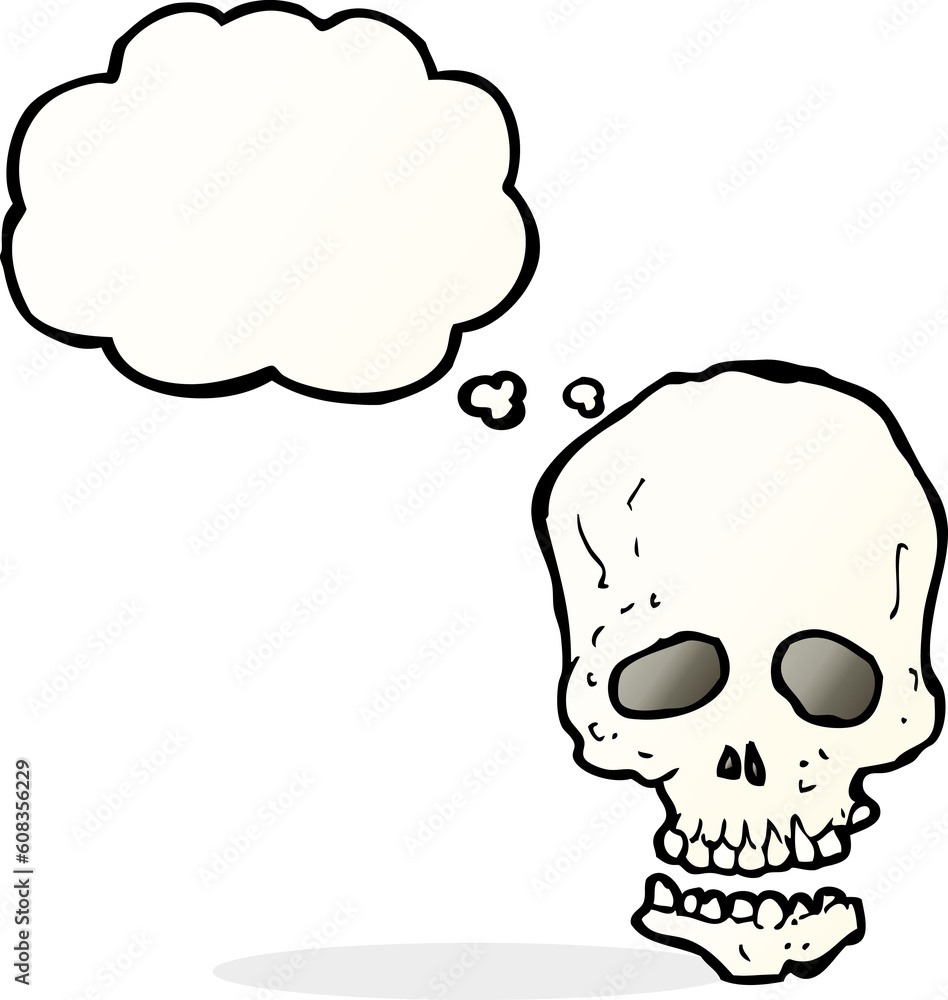cartoon skull with thought bubble cartoon skull with thought bubble