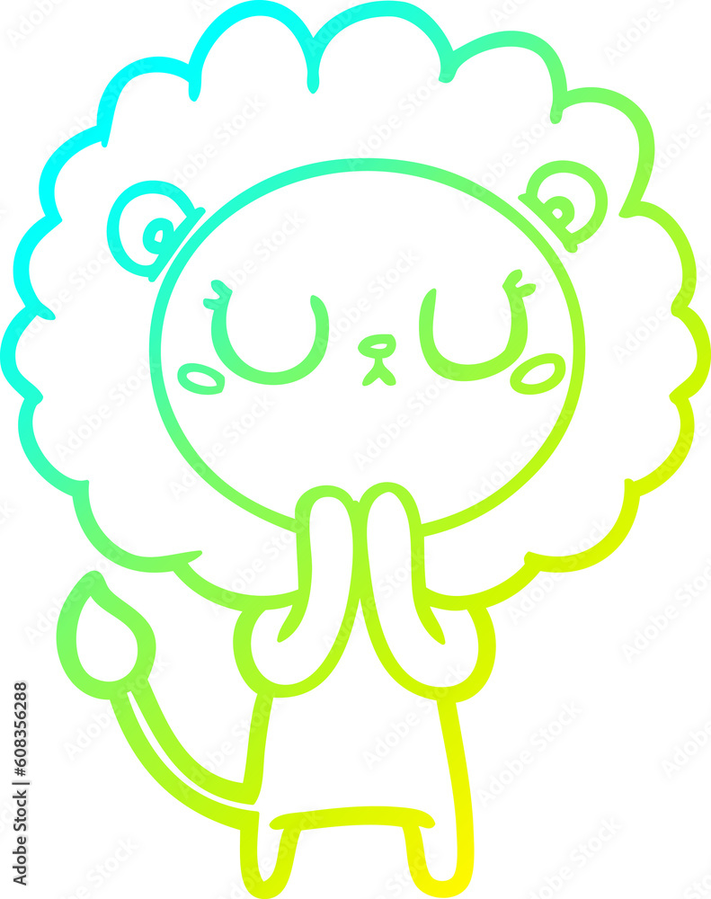 cold gradient line drawing of a cartoon lion cold gradient line drawing of a cartoon lion