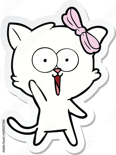 sticker of a cartoon cat