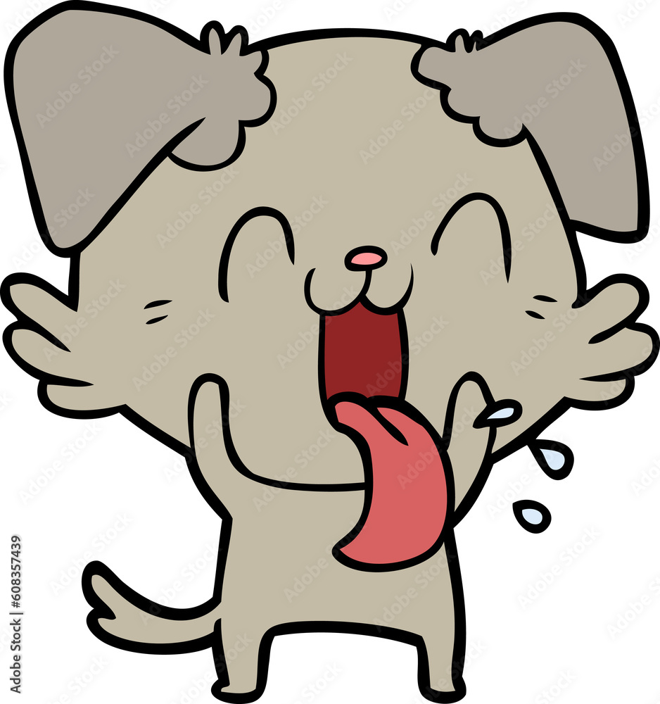 Obraz premium cartoon panting dog