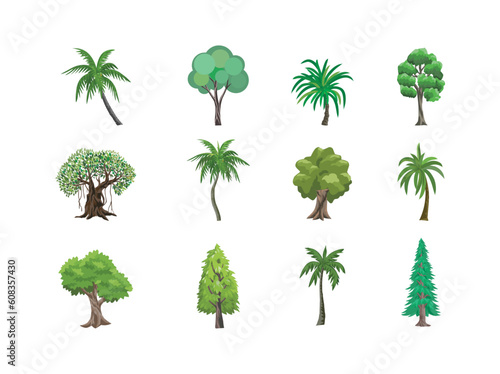 collection of cartoon style tree vector images