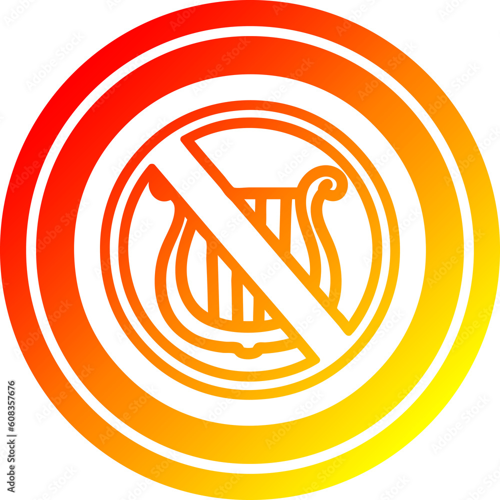 no music circular icon with warm gradient finish no music circular icon with warm gradient finish