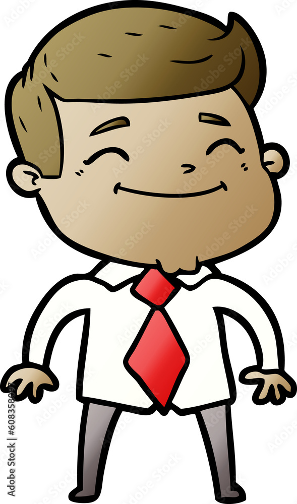 happy cartoon businessman