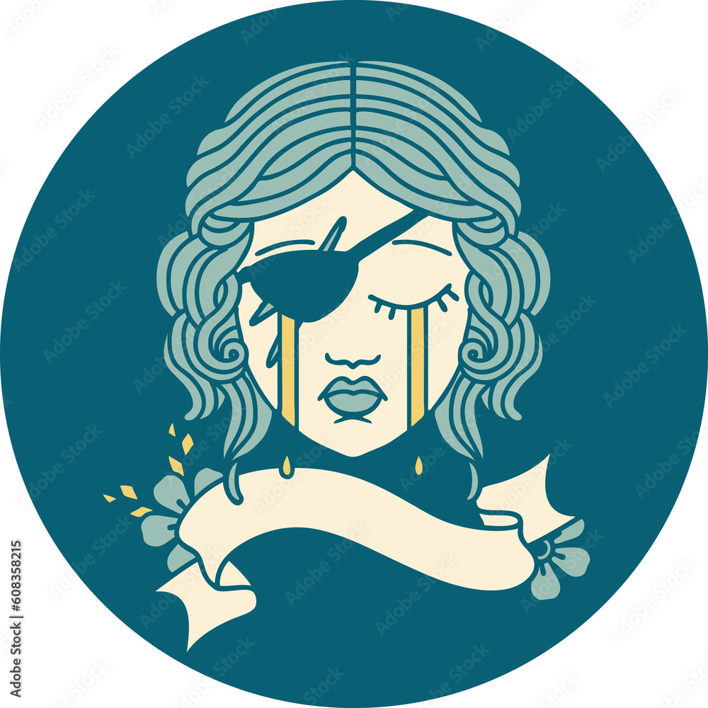 Retro Tattoo Style human rogue character face Retro Tattoo Style human rogue character face