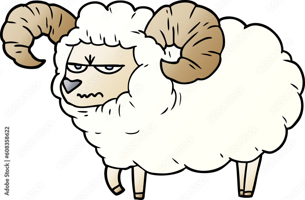 Fototapeta premium cartoon angry ram