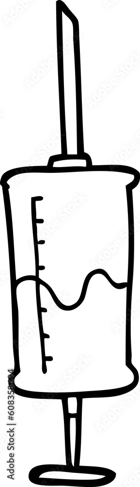 line drawing cartoon syringe of blood line drawing cartoon syringe of blood