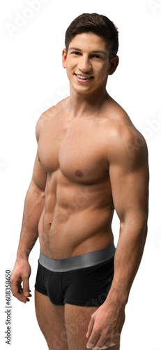 Beautifully pumped up strong body of a young man