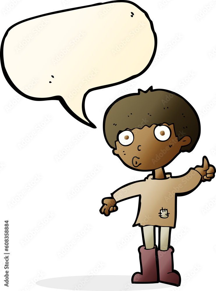 cartoon boy asking question with speech bubble cartoon boy asking question with speech bubble