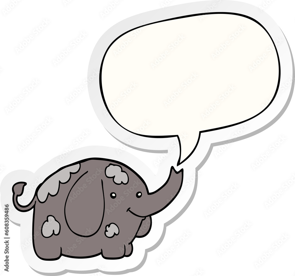 cartoon elephant with speech bubble sticker cartoon elephant with speech bubble sticker