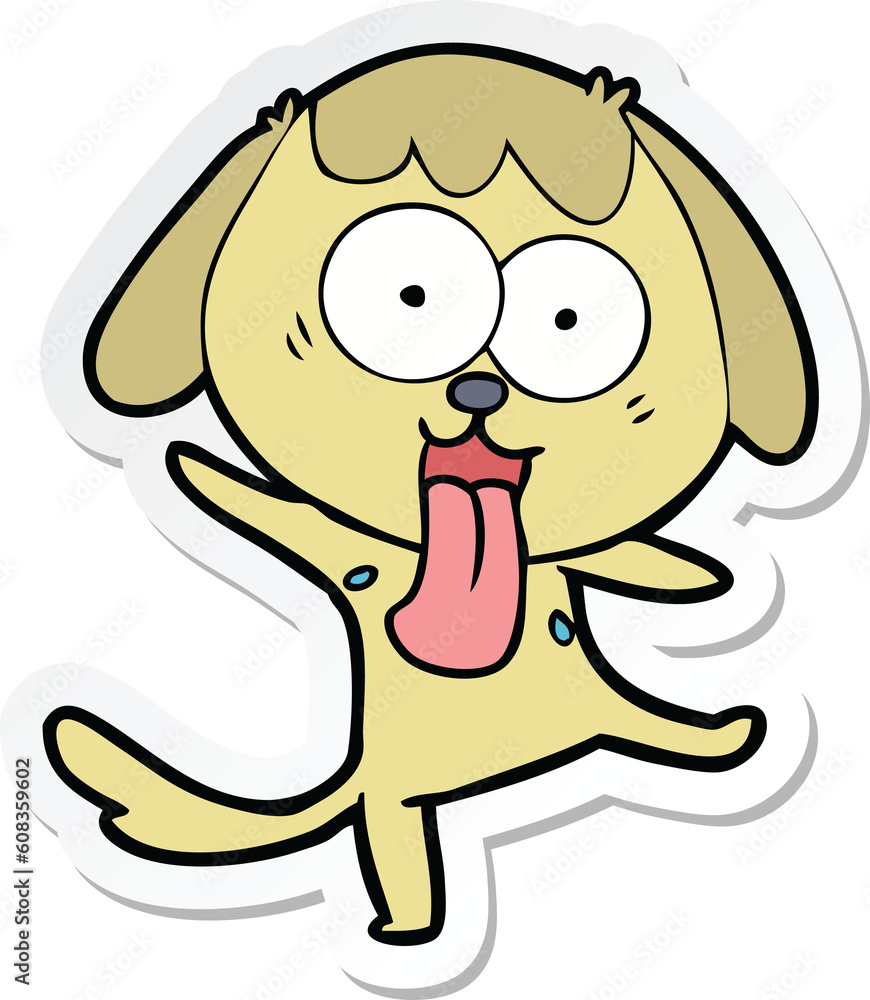 Fototapeta premium sticker of a cute cartoon dog