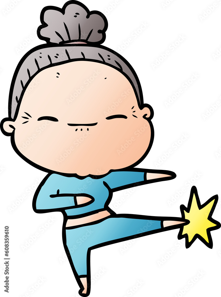 cartoon peaceful old woman cartoon peaceful old woman