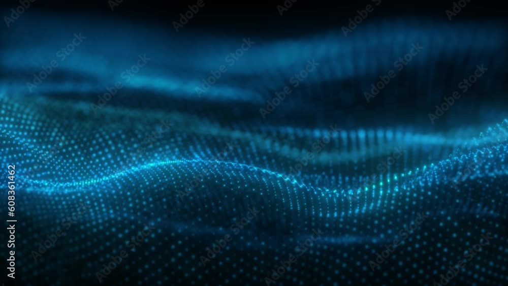 Blue glow particle flickering transparent isolated background. Blue abstract technology background. 3D animation seamless loop Blue glow particle flickering transparent isolated background. Blue abstract technology background. 3D animation seamless loop