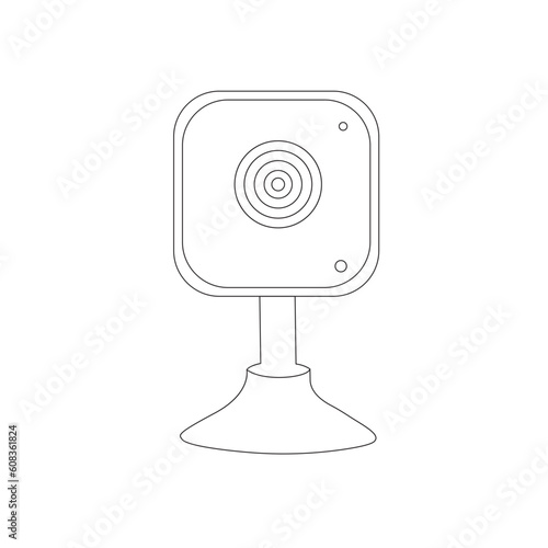Cctv camera line icons vector image. Video surveillance camera thin line icon Vector. Security Camera Icon Vector, cc tv vector symbol