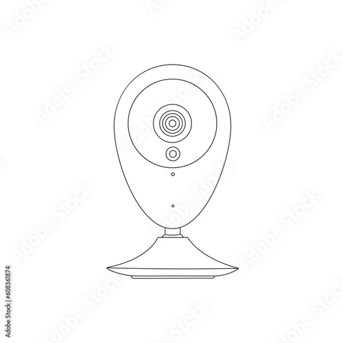 Cctv camera line icons vector image. Video surveillance camera thin line icon Vector. Security Camera Icon Vector, cc tv vector symbol