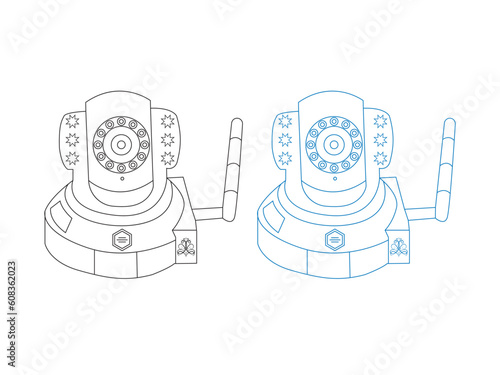 CCTV Camera icons. Modern line design set. Vector illustration. Security camera vector image