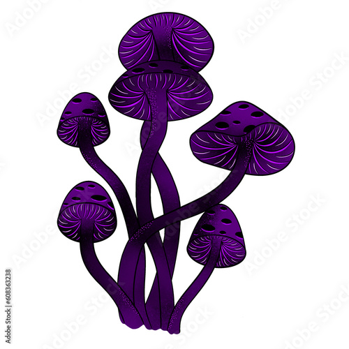 Shimeji Mushrooms - Neon Purple