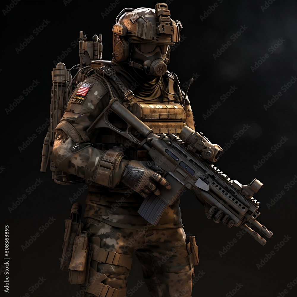 soldier in uniform.
Generated AI soldier in uniform.
Generated AI