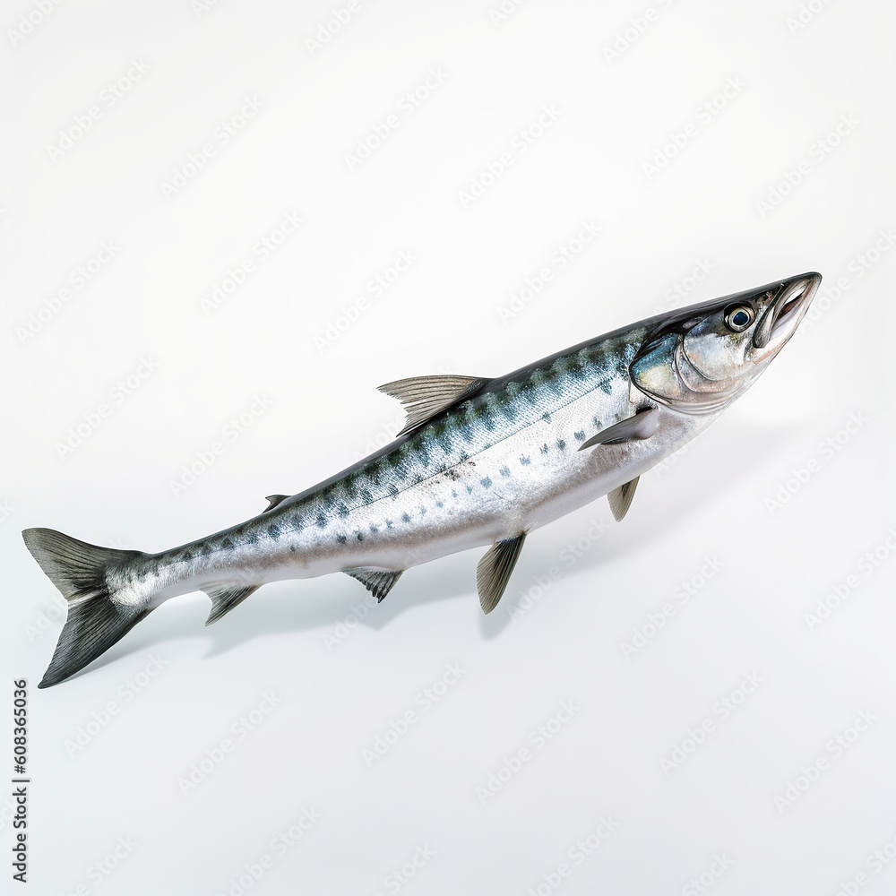 ai generated Illustration Giant barracuda on white isolated background ai generated Illustration Giant barracuda on white isolated background