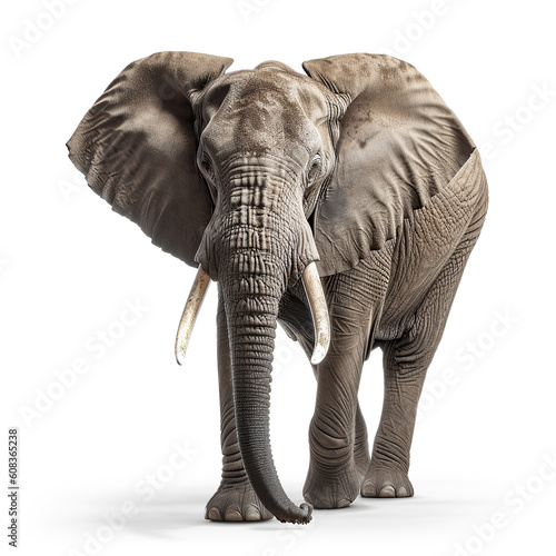 ai generated Illustration close up of  elephant isolated on white background