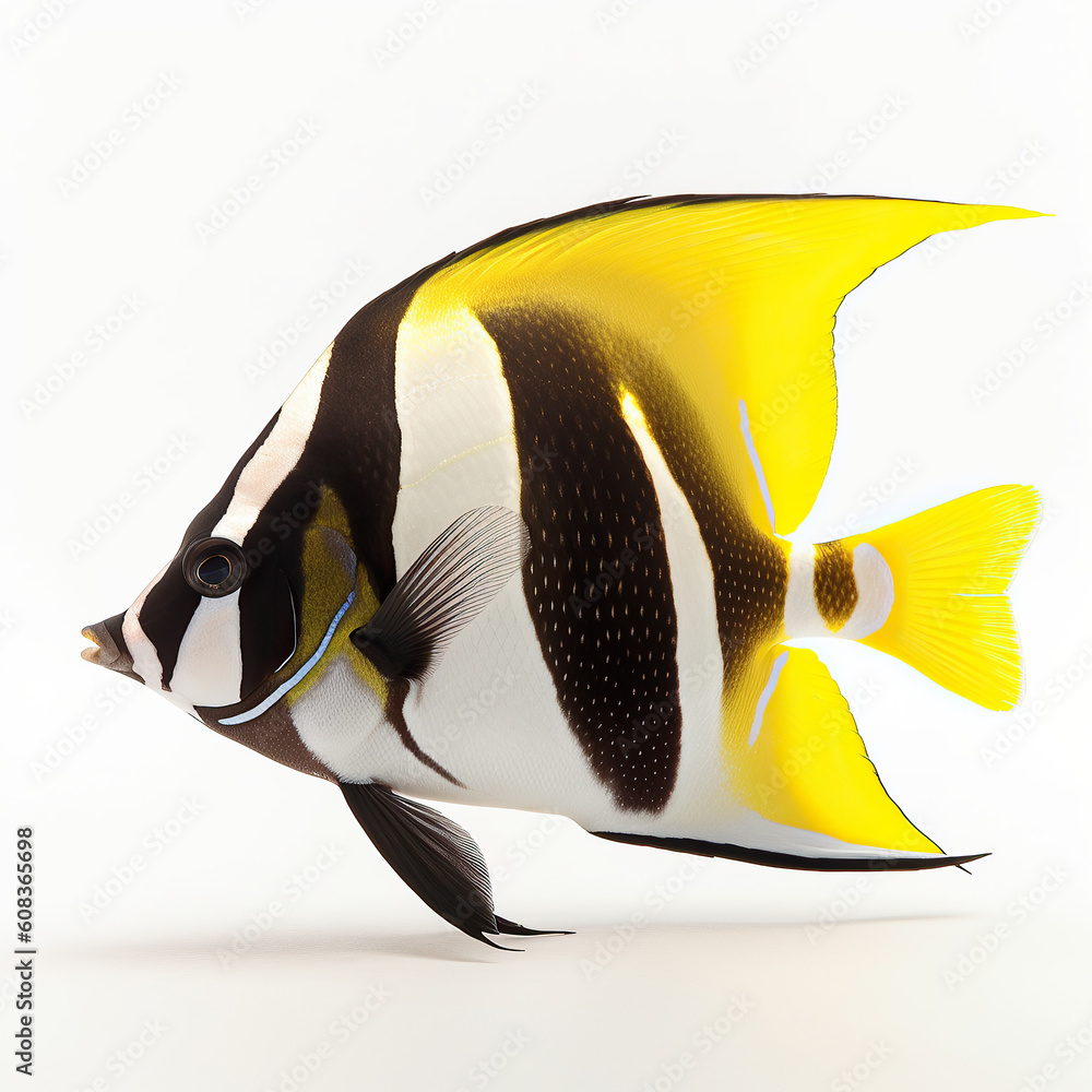 Obraz premium ai generated Illustration moorish idol on white isolated background