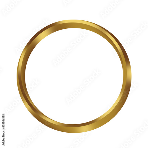 Circle gold frame. Luxury border.