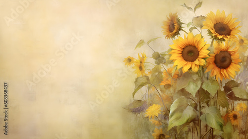 background with sunflowers