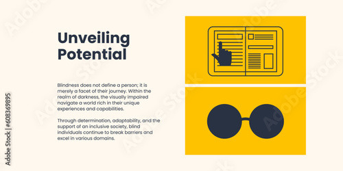 Unveiling Potential Banner on White and Yellow Background. Stylish Banner with Text and Icons for Healthcare and Medical