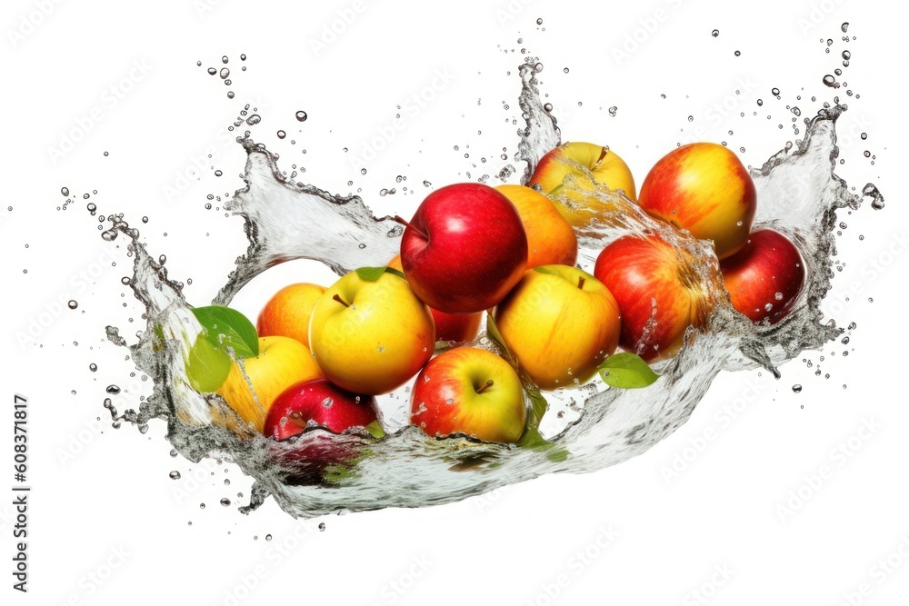 stock photo of water splash with sliced apple isolated Food Photography stock photo of water splash with sliced apple isolated Food Photography