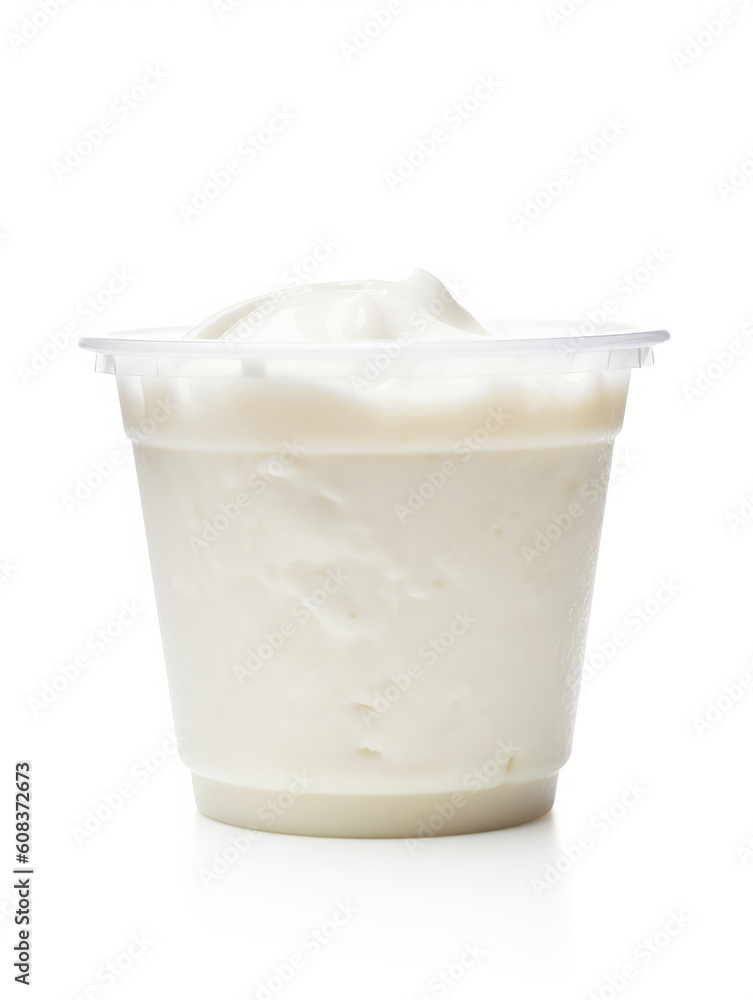 Plain white yogurt cup isolated on white. Plain white yogurt cup isolated on white.