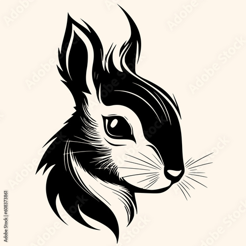 Squirrel vector for logo or icon, drawing Elegant minimalist style,abstract style Illustration