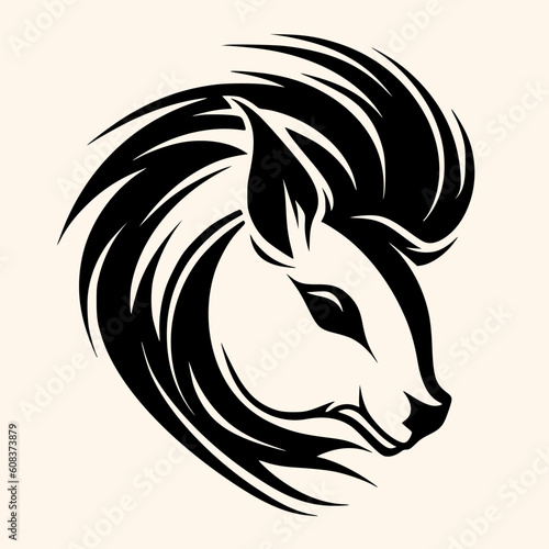 Squirrel vector for logo or icon, drawing Elegant minimalist style,abstract style Illustration