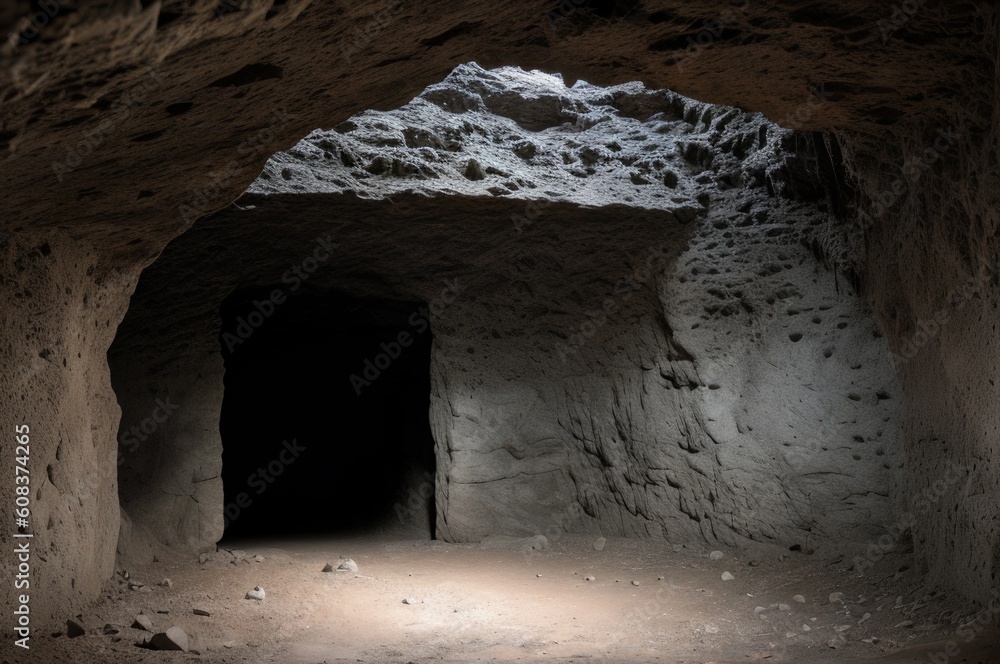 dark passage in the cave. generative ai